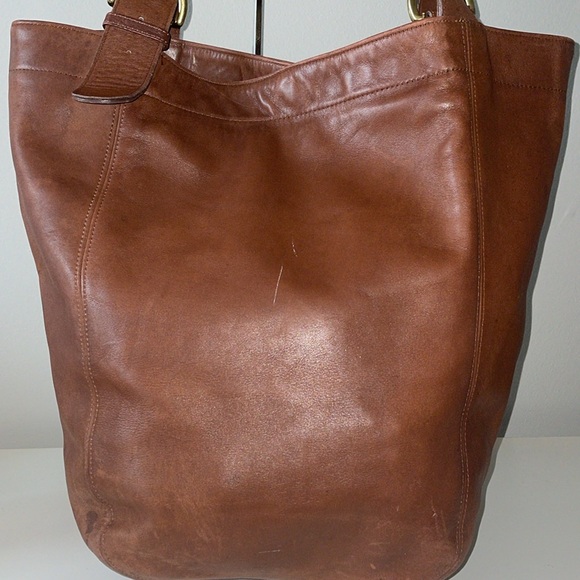 COACH VINTAGE DUFFLE SOHO XL Brown LEATHER BAG Authentication Papers - Picture 4 of 11